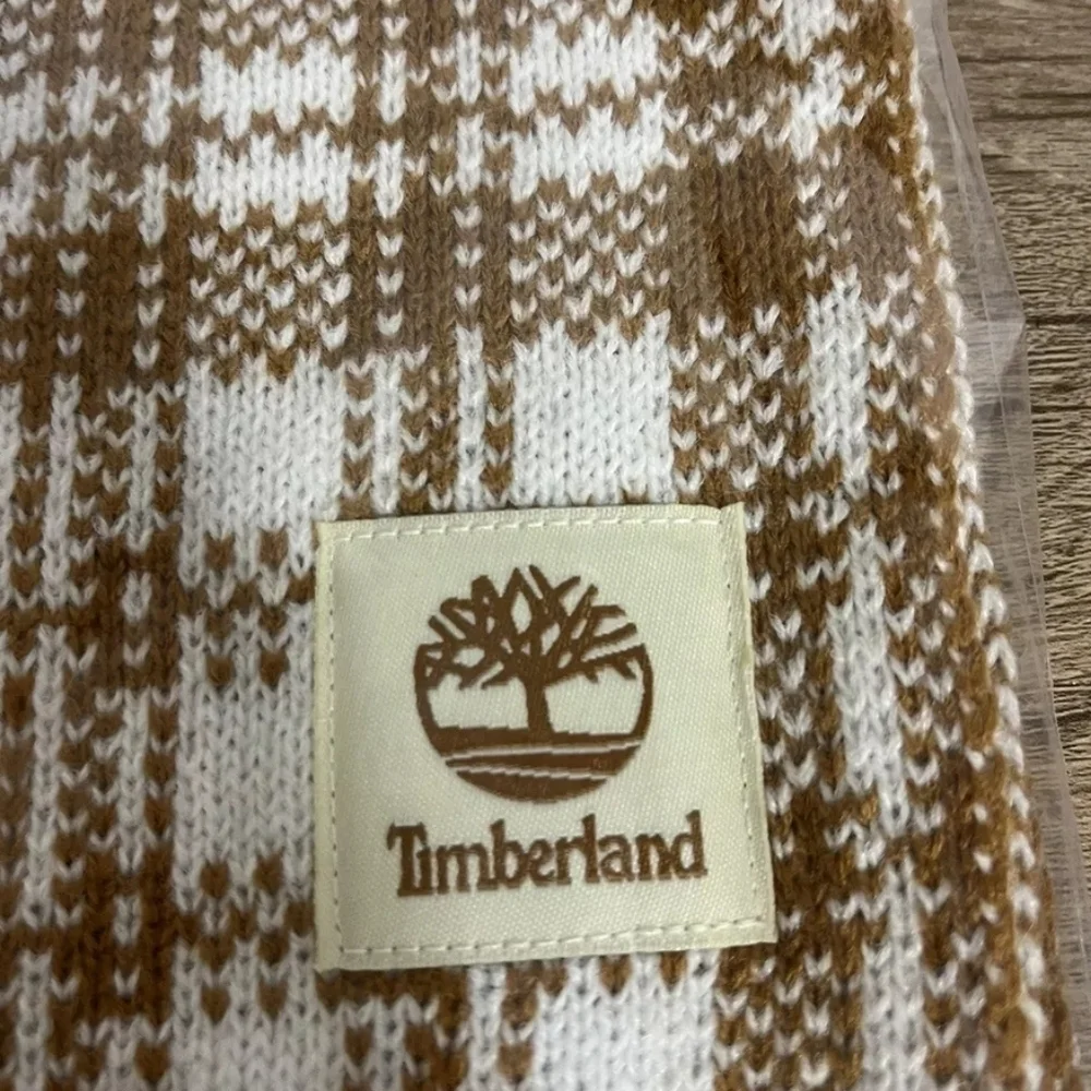 NWT Timberland Brown/White Buffalo Plaid Scarf One Size Classic! - Picture 3 of 4